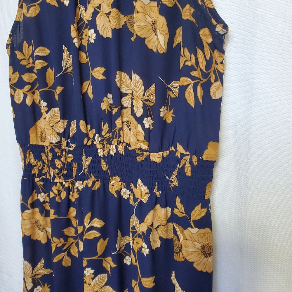 Nanette Lepore Smocked Floral Sleeveless Blouson Dress Size 16 - Picture 10 of 10